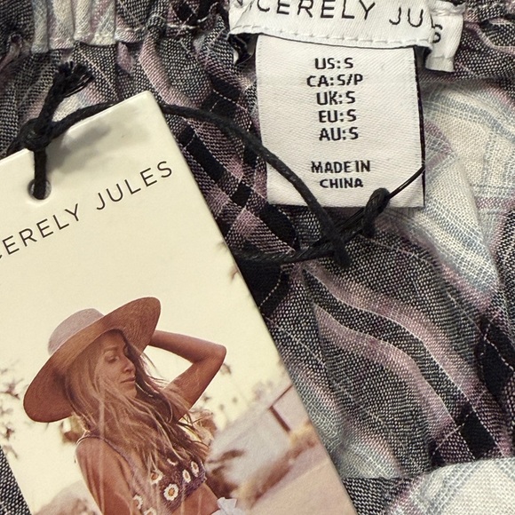 Sincerely Jules Black and White Plaid Ruffle High-Low Skirt - Picture 4 of 5